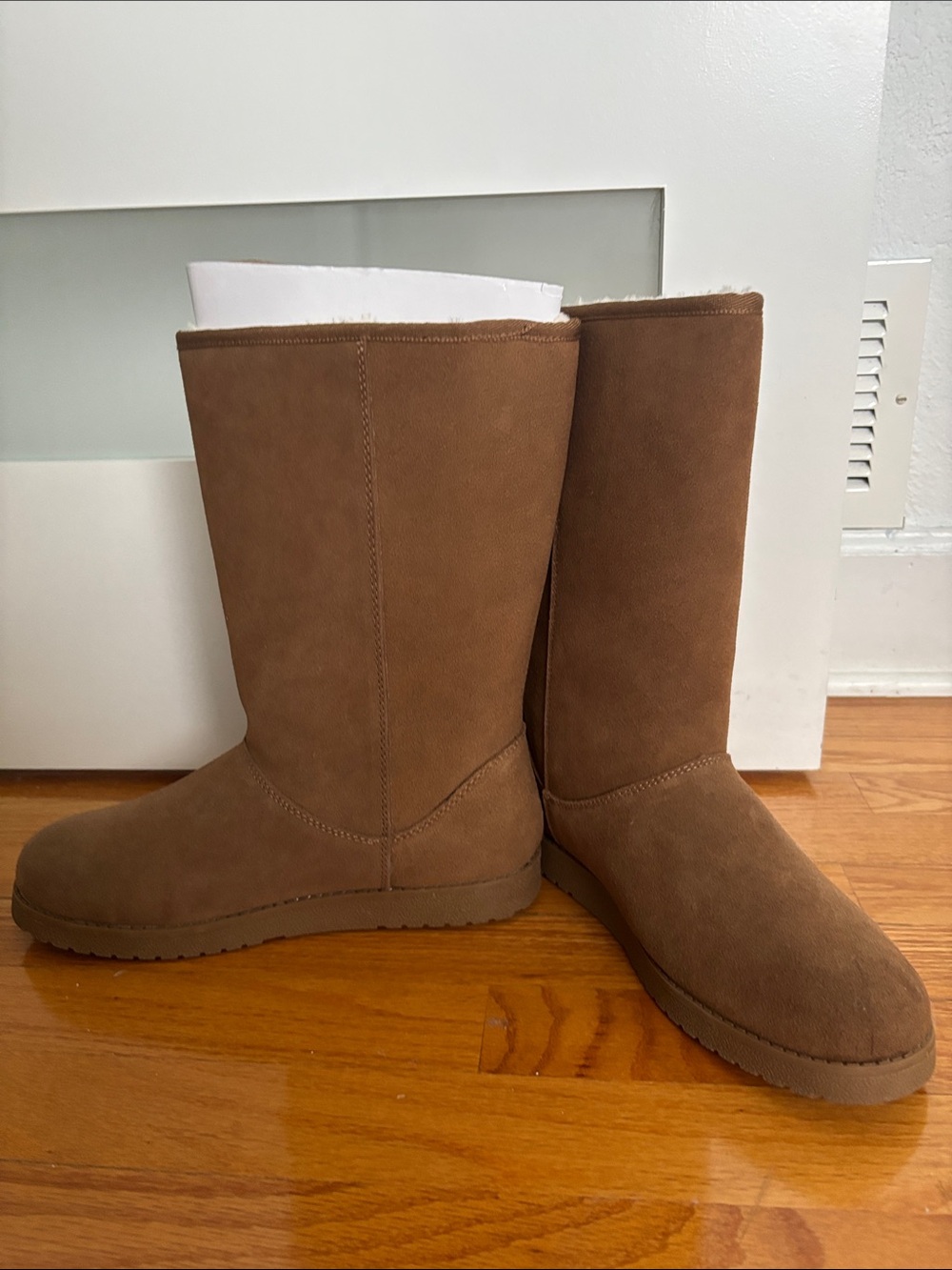 New Target Women's Tall Winter Boots in Brown man made suede